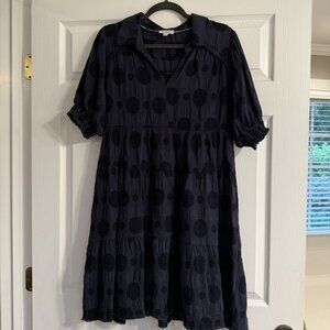 Umgee Navy Swiss Dot Dress